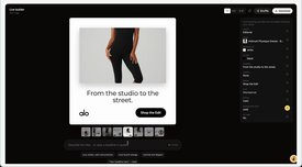 Video demo of a real-time Jev ad creative generator cycling products, layouts, and headlines