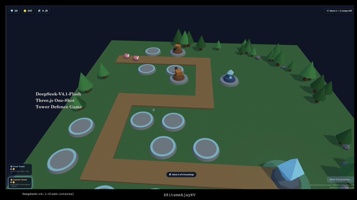 Three.js tower-defence game with bouncing googly-eyed creatures