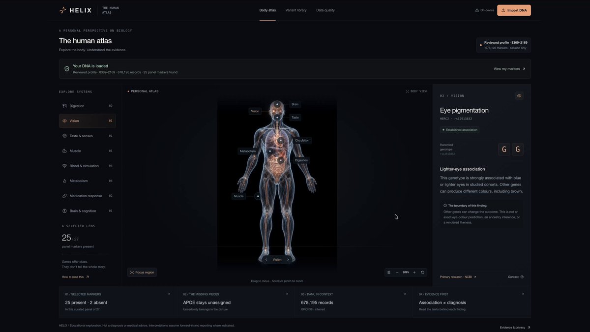 Video preview of an interactive browser body atlas exploring DNA marker associations