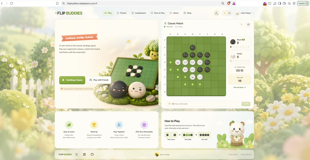 Flipbuddies game playable vs CPU or friends