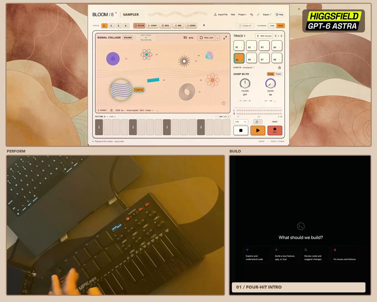 Lo-fi beatmaking sampler app with eight playable pads and tape sound