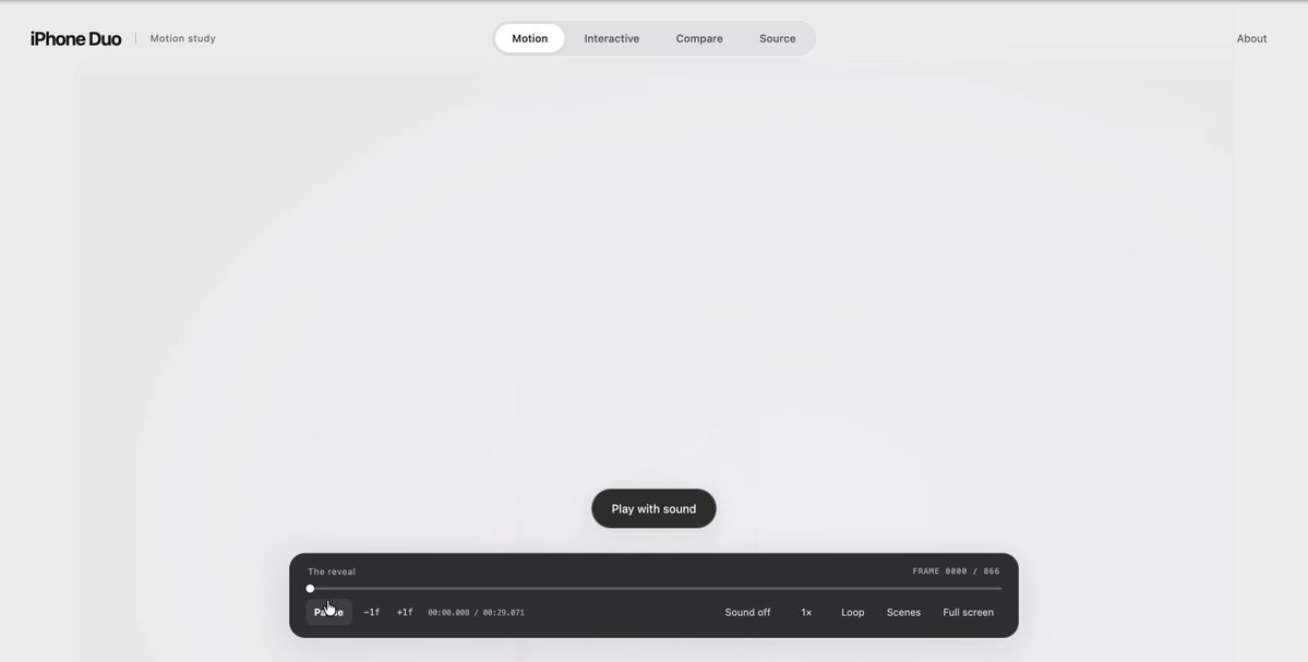 Video preview of interactive HTML motion design recreation