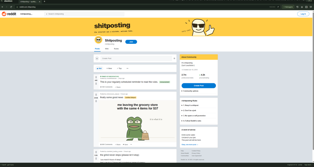 Screenshots of Elsewhere browser generating websites with AI