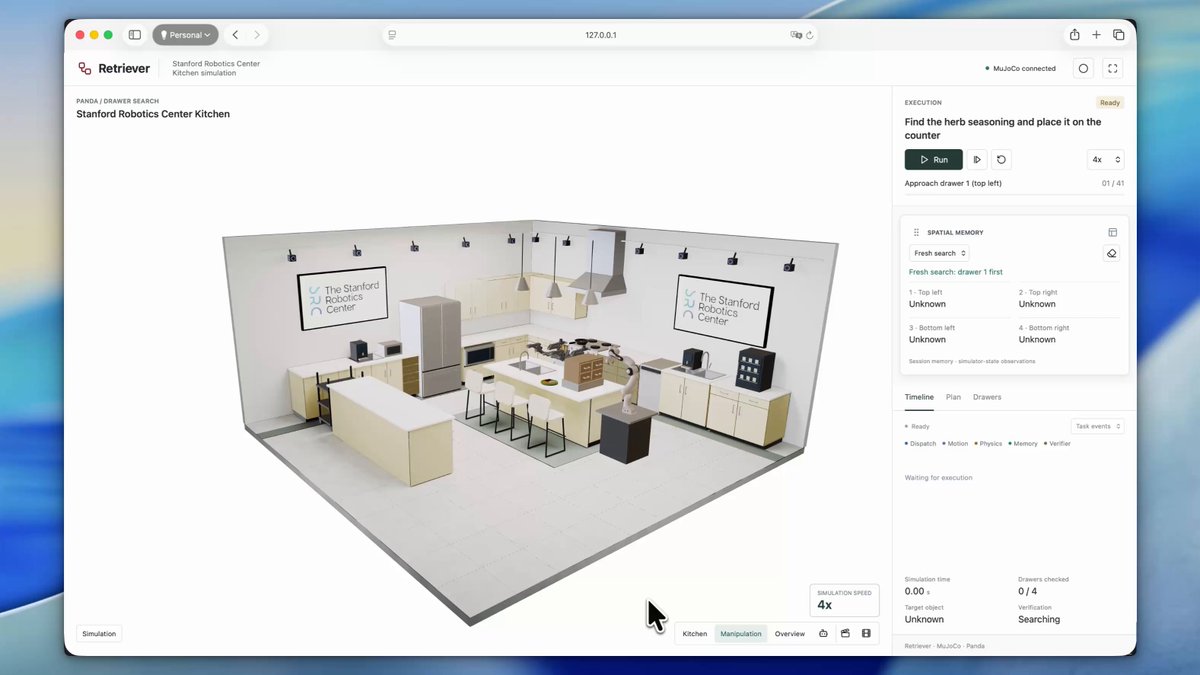 Video preview of interactive Stanford robotics kitchen web sim