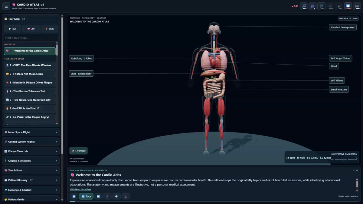 3D interactive Cardio Atlas educational heart visualization