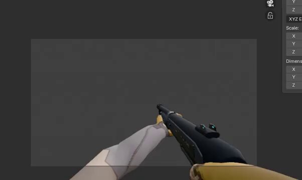 Retro-styled shotgun with shoot reload melee and idle animations