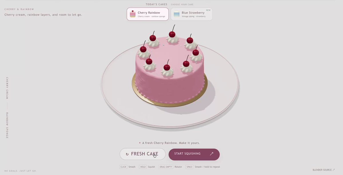 Cake-smashing browser game with no score or goal