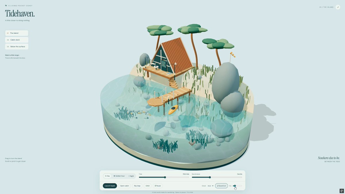 Tidehaven interactive 3D island diorama