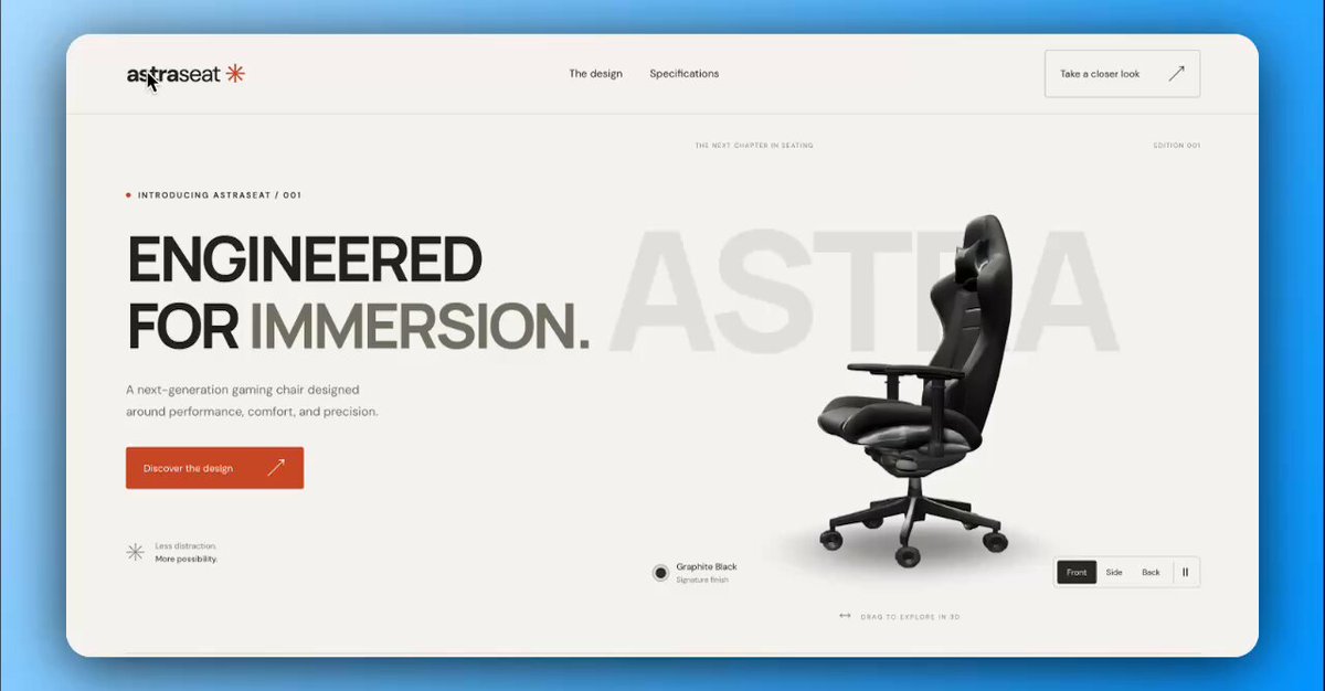 Video preview of interactive 3D product experience