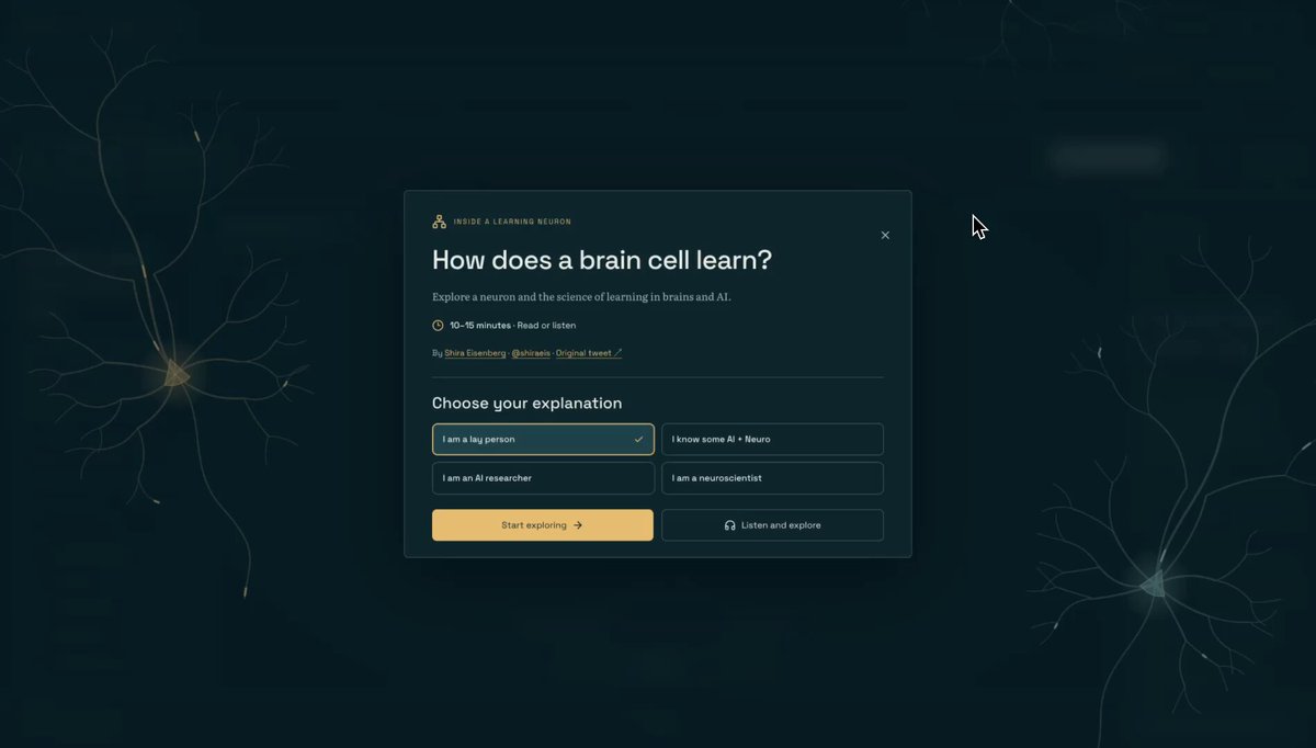 Video thumbnail of an interactive neuron-learning story demo
