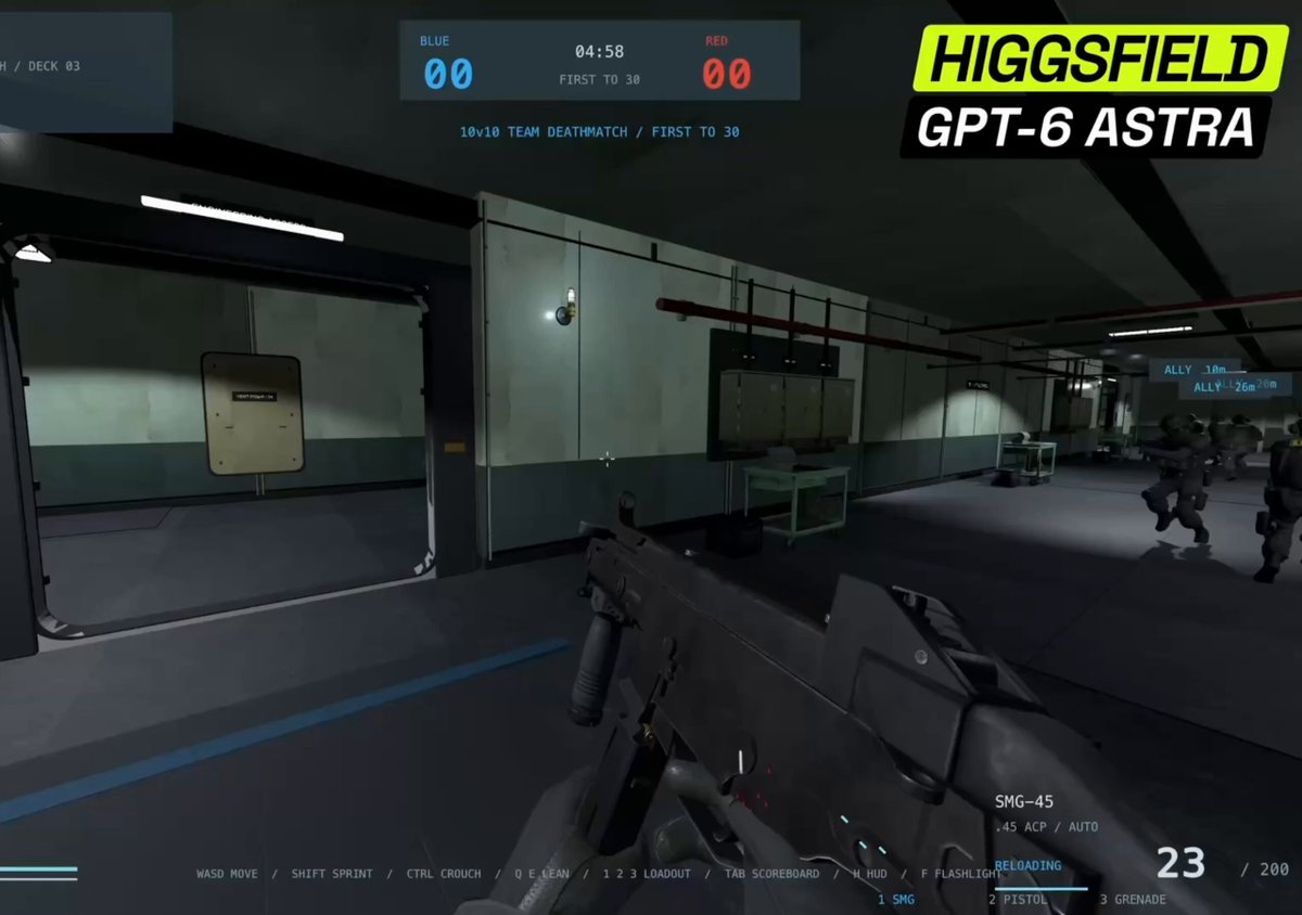Gameplay footage of an Astra-built team shooter with weapon recoil