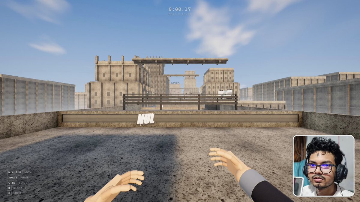 Parkour browser game built with Fable 5.1, textures and sound generated in code