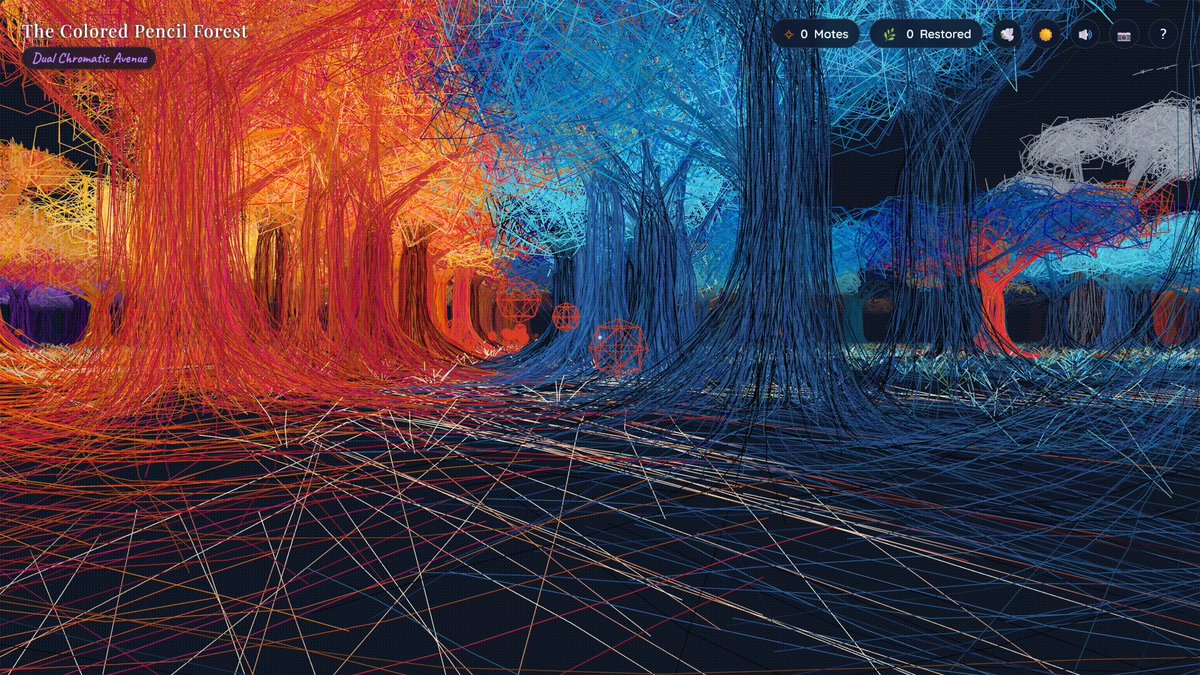 Colored Pencil Forest exploratory game preview