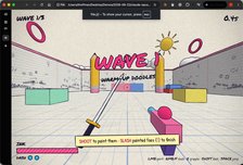 One-shot doodle shooter game ending in a boss fight