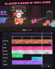 claw'd-o-matic code-generated song game demo video