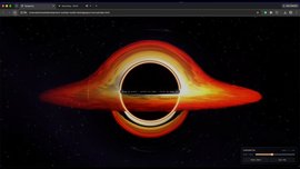 Browser black hole Gargantua you can orbit, built with Space Bunny