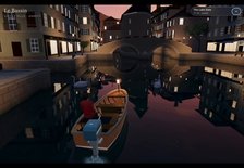 Playable Three.js boat journey through Annecy canals and mountain lake