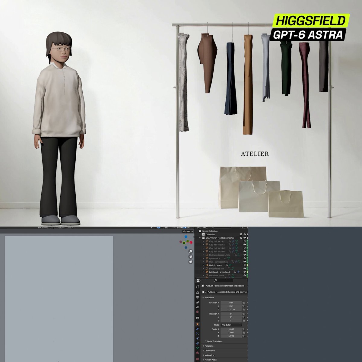 Interactive wardrobe where rack pieces become the next look