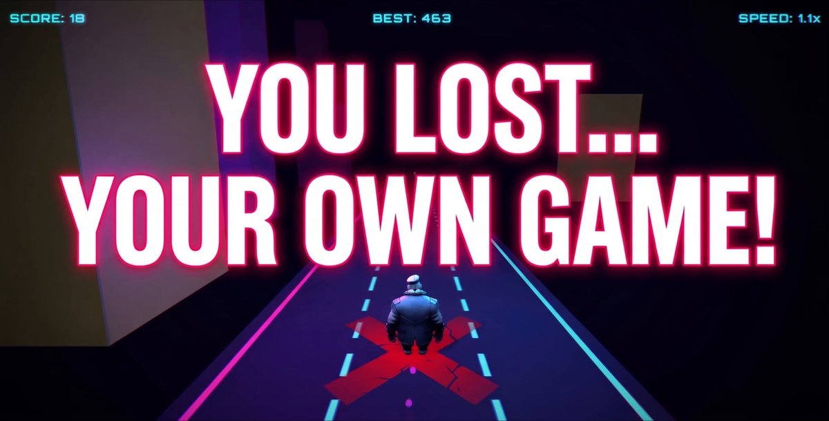 Video of a 3D endless runner built around a custom character