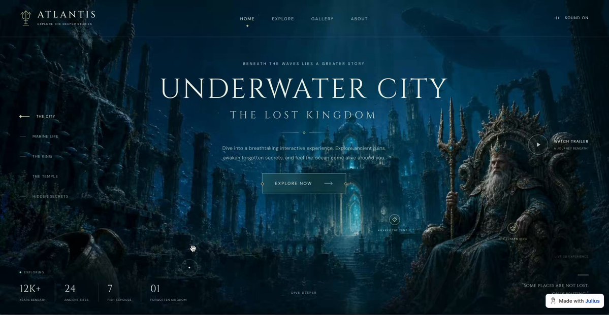Video of GPT-6 Three.js underwater ancient city