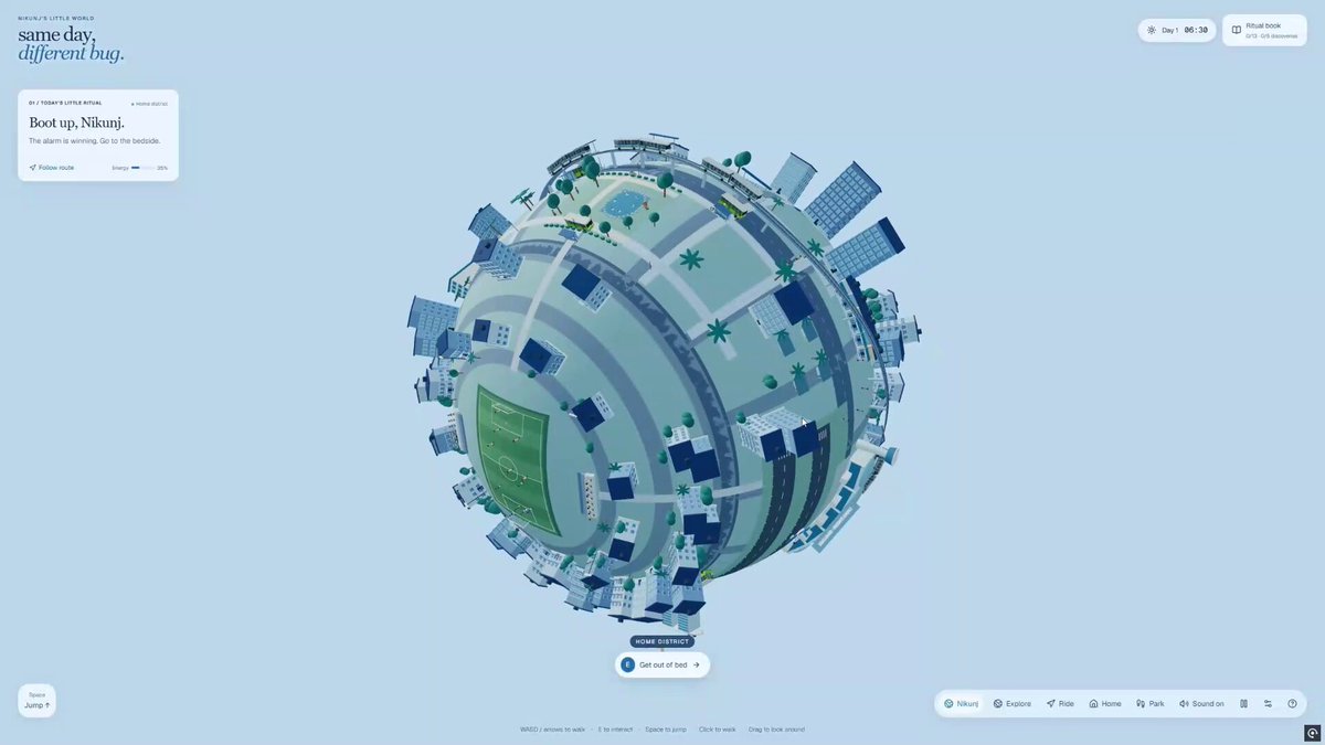 Dense Singapore-style city planet with skyscrapers and greenery running in browser via WebGPU and Three.js
