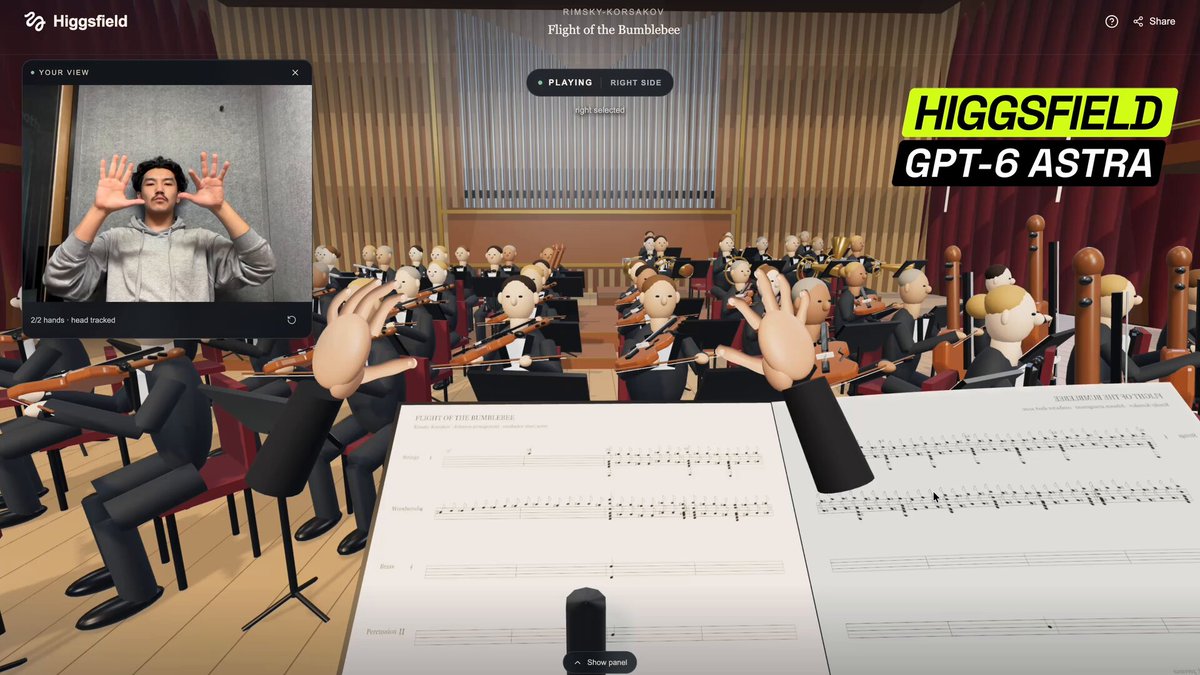 Conductor simulator controlled by hand gestures