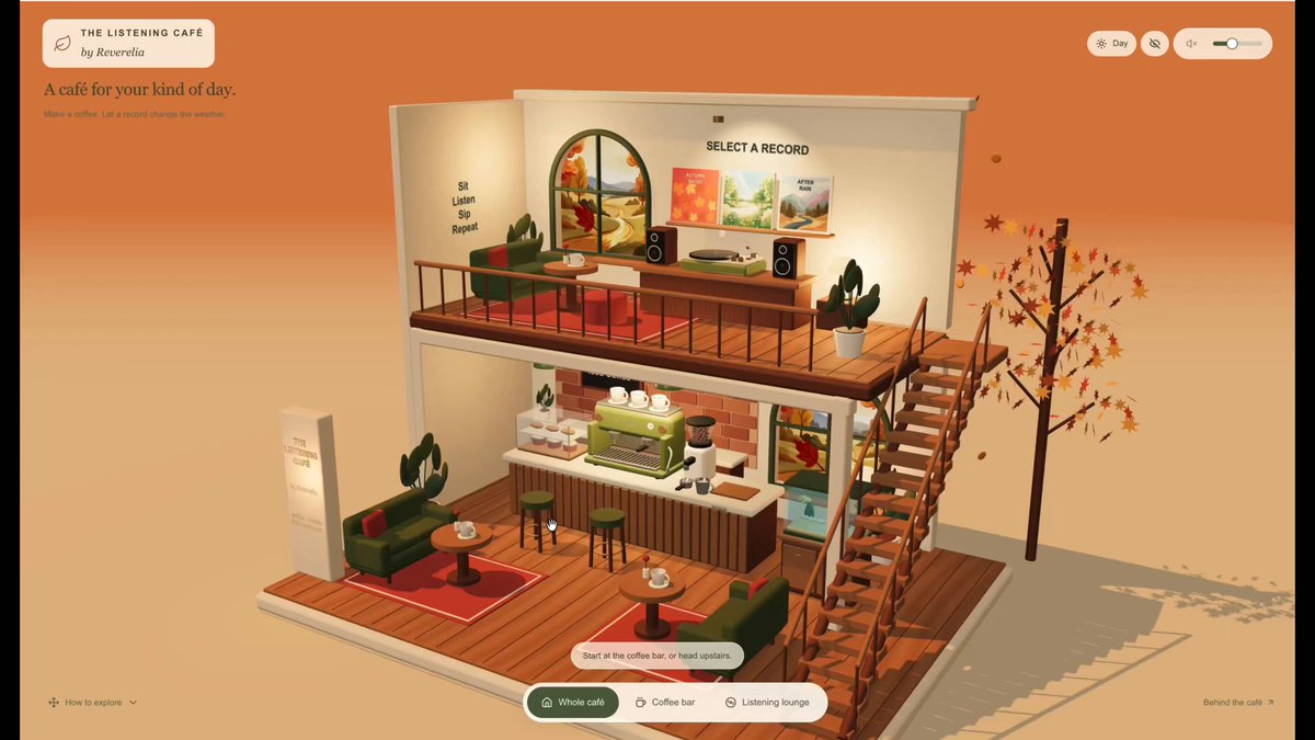 Interactive cafe web app demo built with GPT-6 Astra