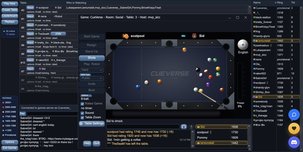 Browser multiplayer pool with 8-ball 9-ball and voice chat