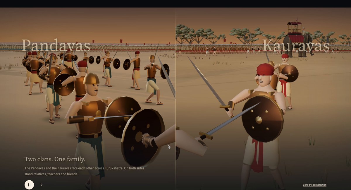 Video preview of Bhagavad Gita Three.js battlefield