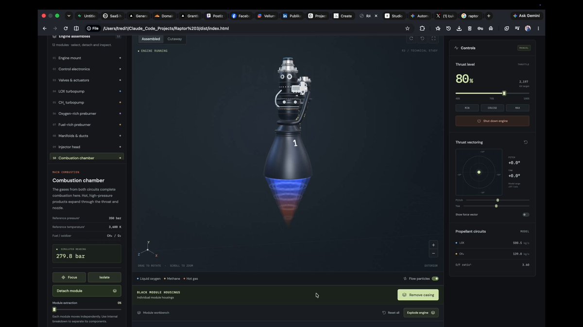 Interactive Raptor 3 HTML dashboard