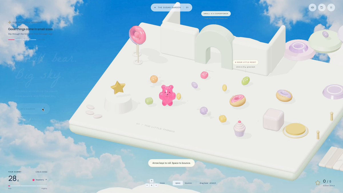 Jelly gummy bear eat-and-grow browser game