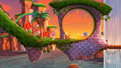 Modernized Sonic-style one-stage demo built in a one-shot Astra prompt