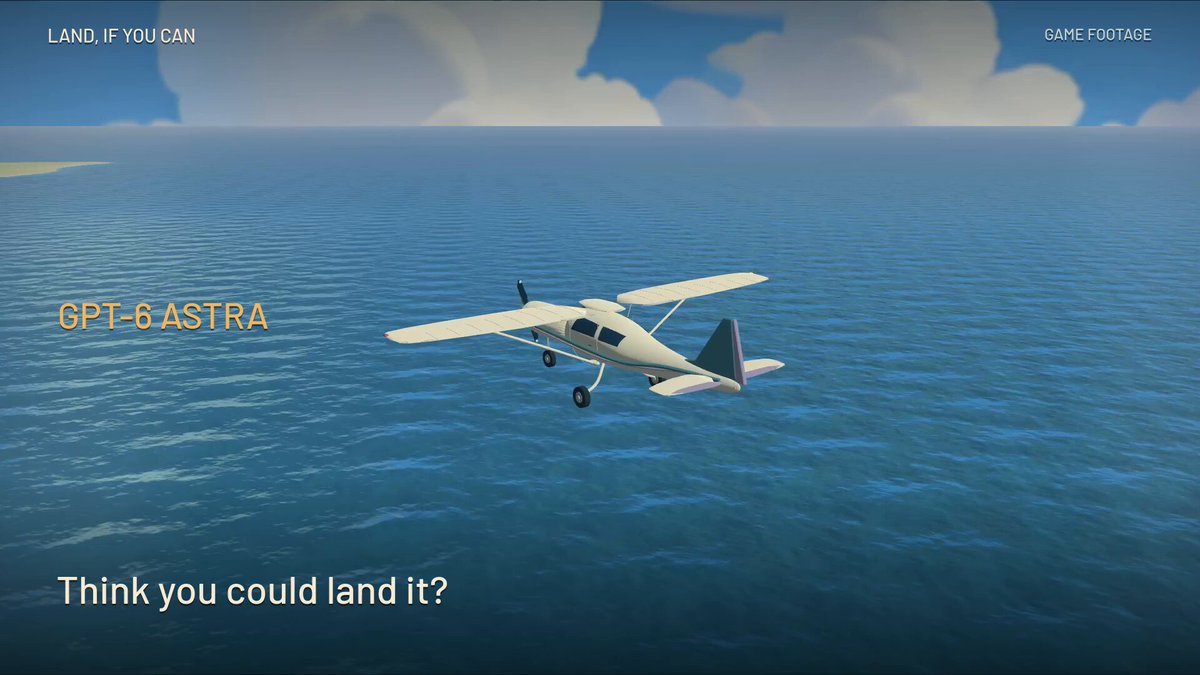 Browser flight landing game cockpit view built with GPT-6 Astra