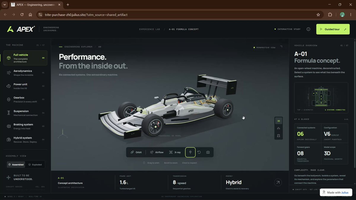 Video preview of interactive Three.js F1 visualization