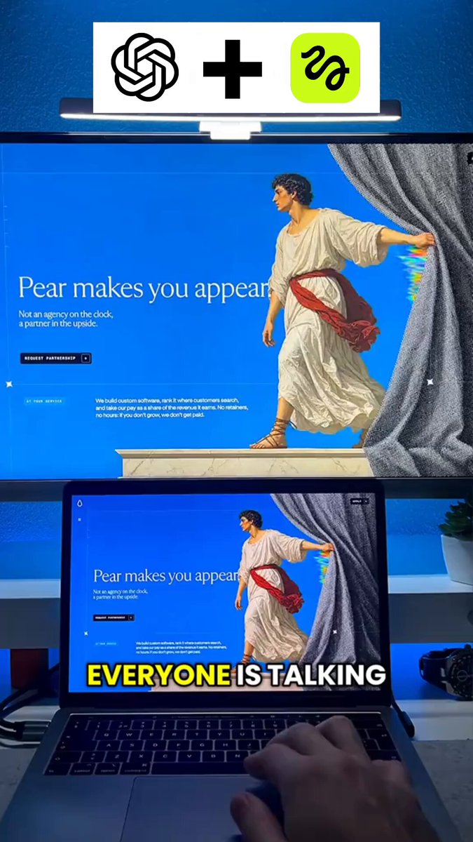 Video of an interactive homepage that grows a pear