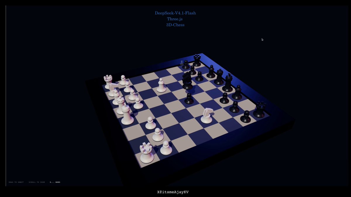One-shot HTML 3D chess demo playing a short premade game