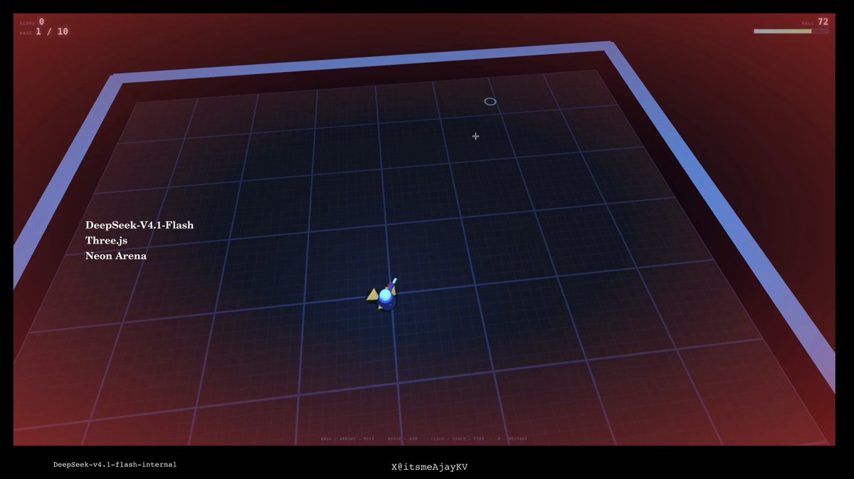 Video preview of DeepSeek one-shot Three.js game gameplay