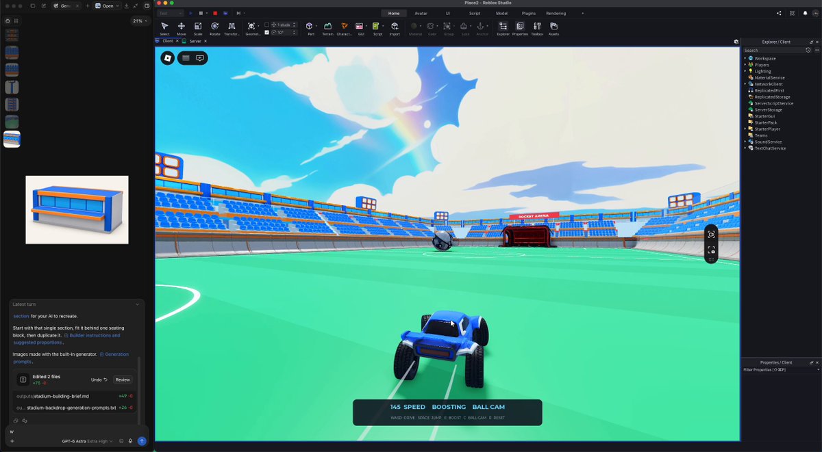 Video preview of Astra+Nilo Rocket League recreation in Roblox