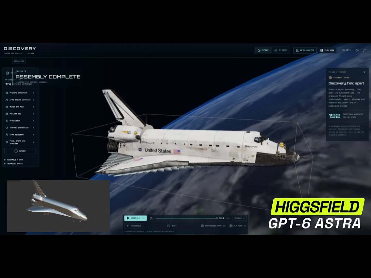 Interactive 3D Space Shuttle Discovery model you can take apart