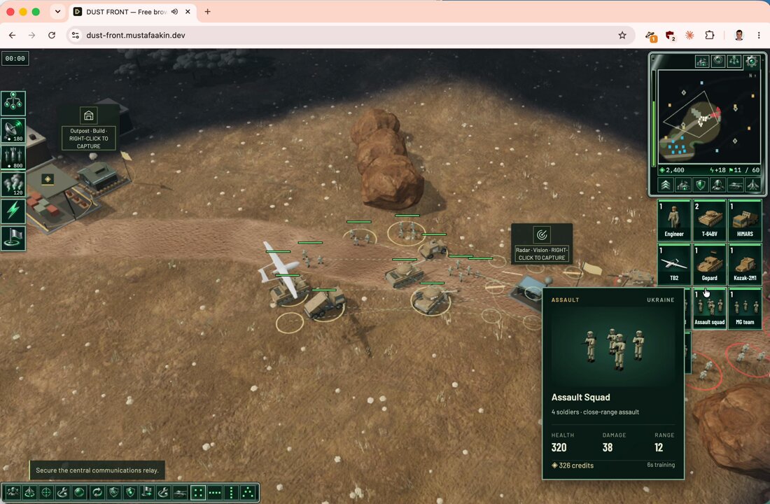 Video preview of Browser single-player RTS built with Astra + Blender MCP