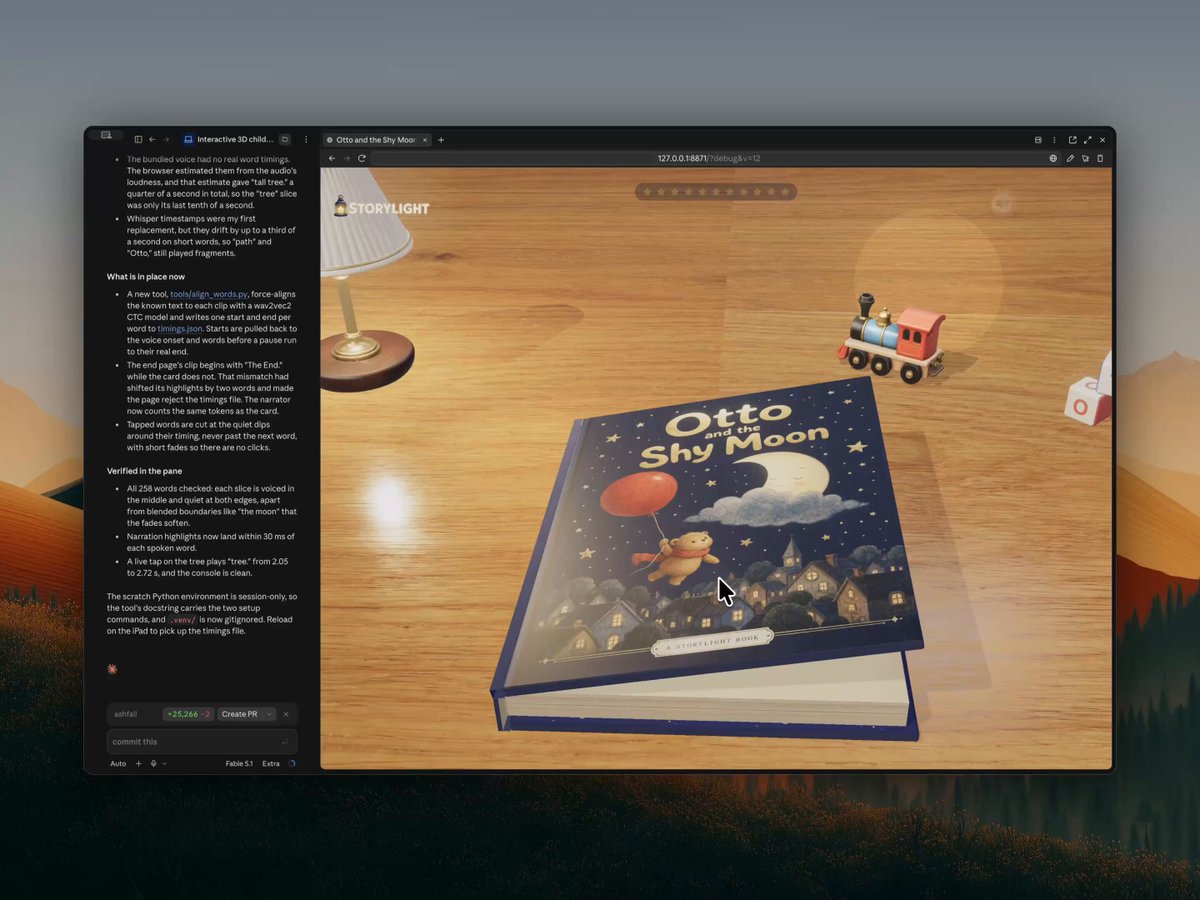 Interactive children’s book with layered 3D illustrations