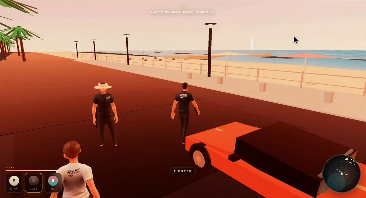Video preview of a browser open-world game with streets and vehicles
