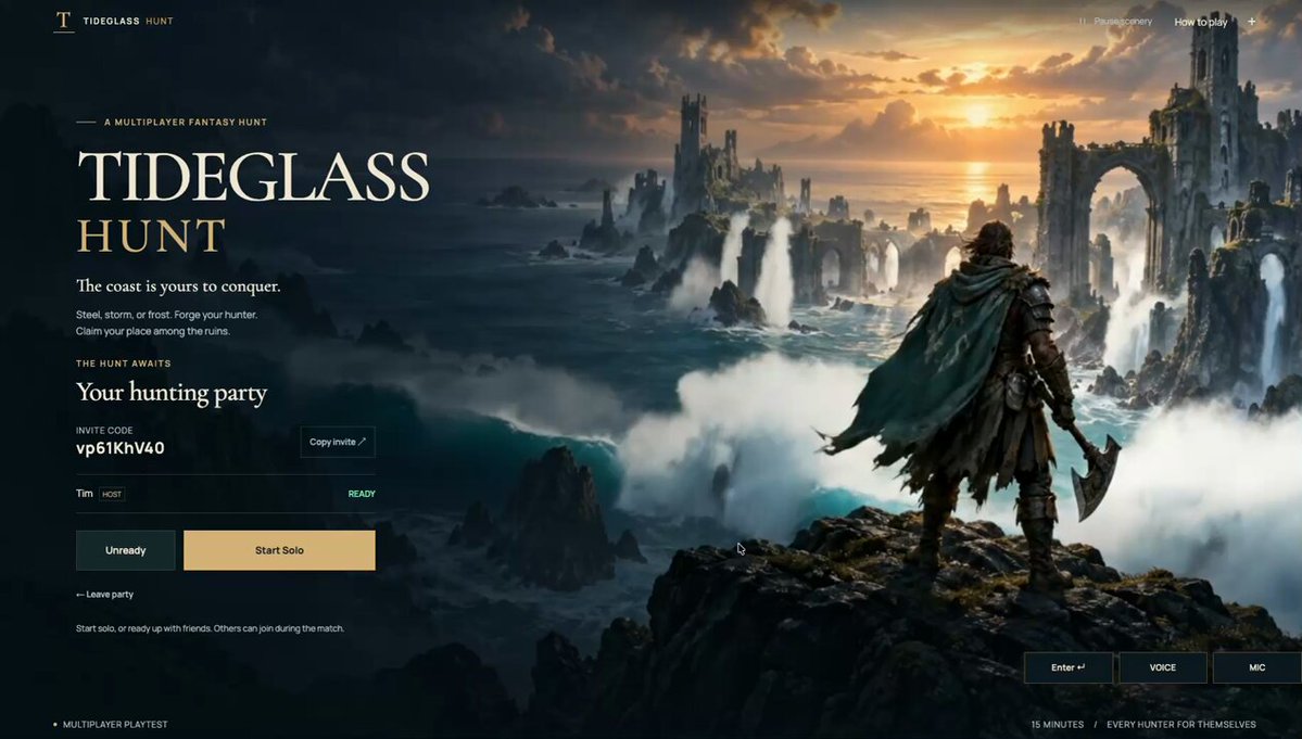 Gameplay trailer for Tideglass Hunt multiplayer Three.js browser game